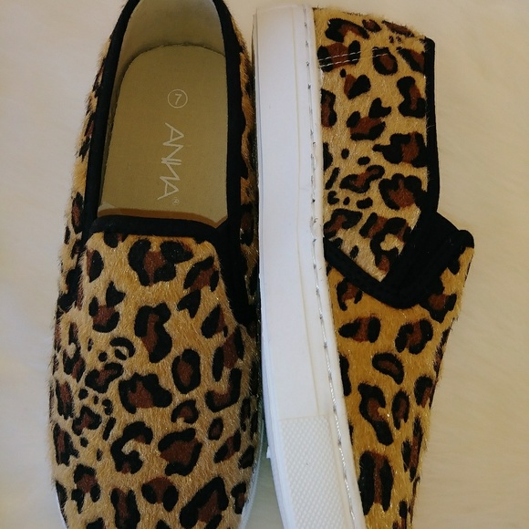 leopard pony hair sneakers